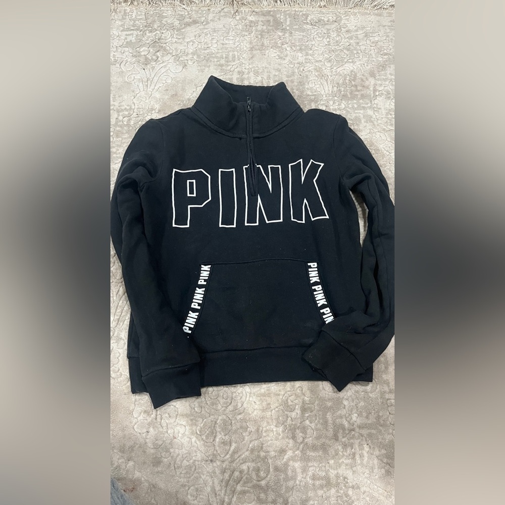 Pink zip up crewneck